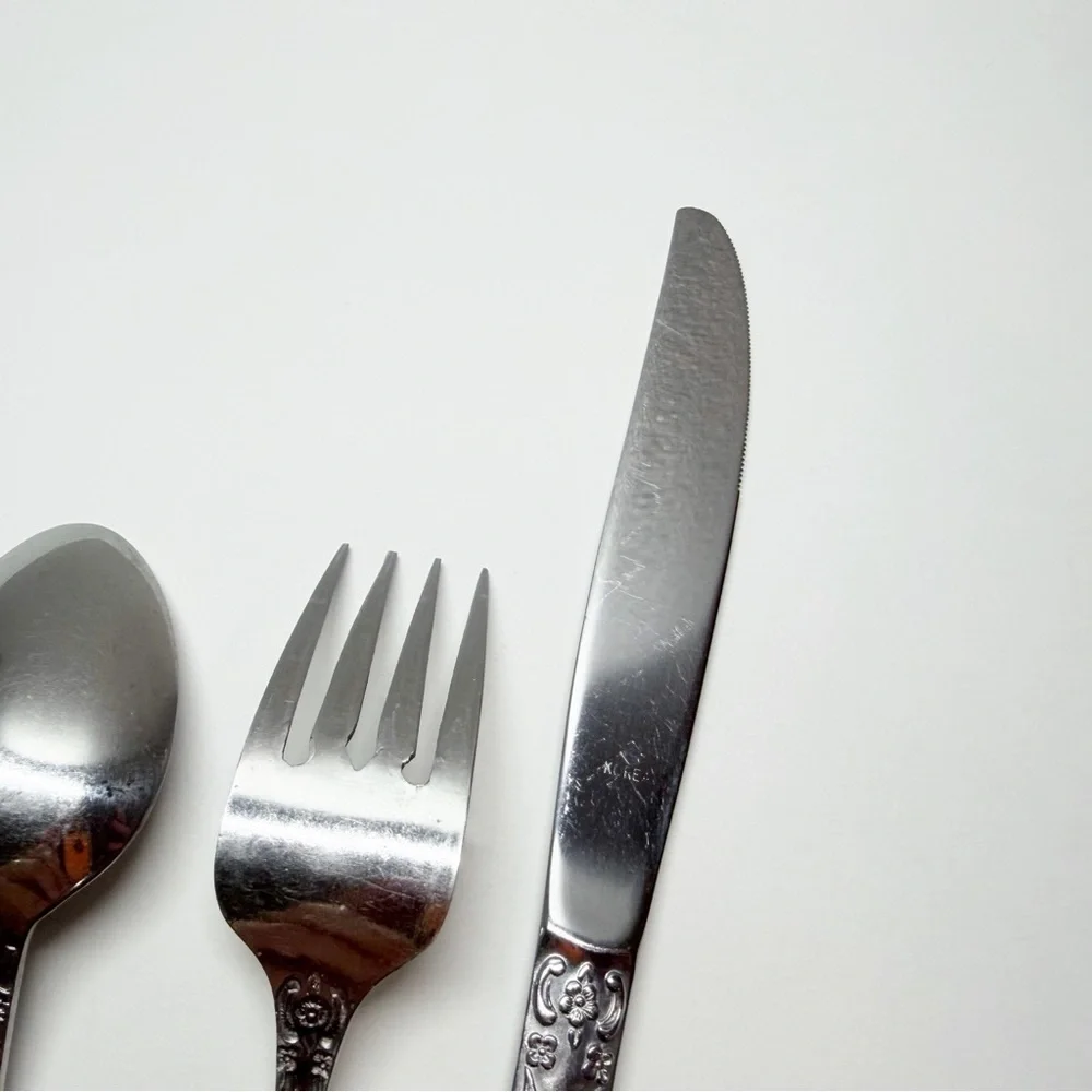 Vintage Northland Stainless Carolina Floral Flatware Korea